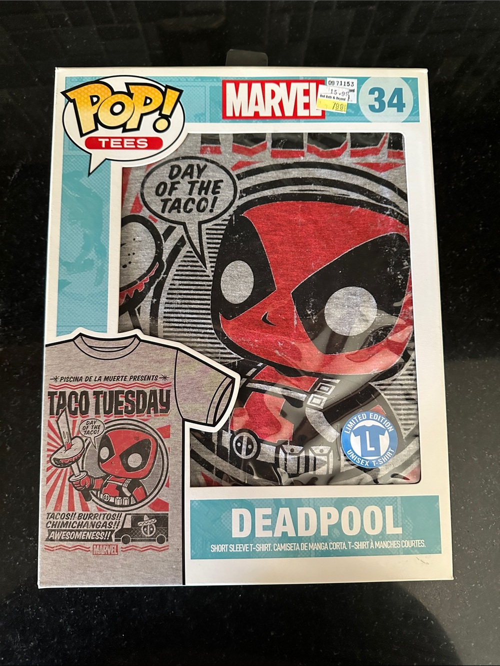 Funko Marvel Deadpool Pop! Tees Short Sleeve Shirt - BRAND NEW IN BOX